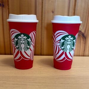 NEW Starbucks Red Cups, set of 2